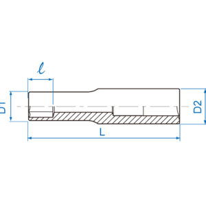 1/4" Đầu tuýp lục giác sao hệ mét Kingtony 2275M