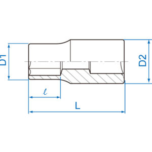1/4" Đầu tuýp lục giác sao ngắn hệ mét Kingtony 2375M
