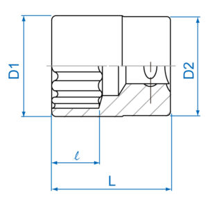 3/8" Đầu tuýp ngắn 12 cạnh hệ inch Kingtony 3330S