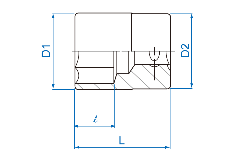 3/8" Đầu tuýp ngắn lục giác hệ inch Kingtony 3335S - Ảnh 2
