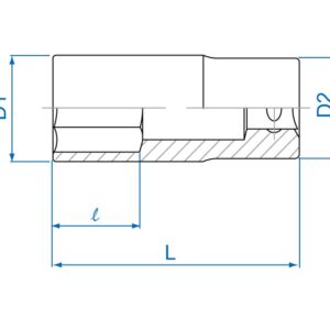 1/2" Đầu tuýp lục giác hệ mét Kingtony 4235M