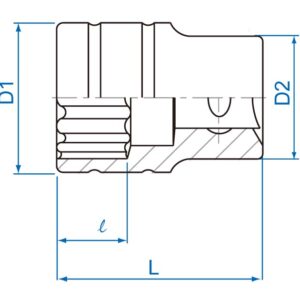 1/2" Đầu tuýp 12 cạnh ngắn hệ inch Kingtony 4330SR