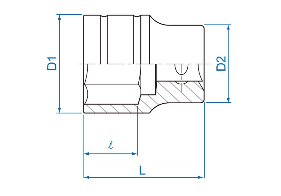 1/2" Đầu tuýp lục giác ngắn hệ mét Kingtony 4335MR