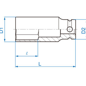 1/2" Đầu tuýp lục giác hệ mét Kingtony 4435M