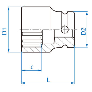 1/2" Đầu tuýp lục 12 cạnh hệ mét Kingtony 4530M