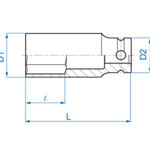 1/2" Đầu tuýp lục giác hệ mét Kingtony 4935M
