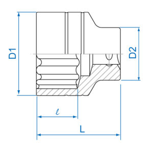 3/4" Đầu tuýp 12 cạnh ngắn hệ mét Kingtony 6330M