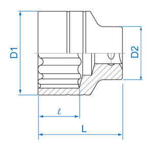 3/4" Đầu tuýp 12 cạnh ngắn hệ hệ inch Kingtony 6330S