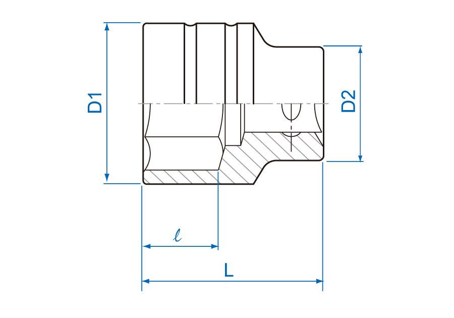 3/4" Đầu tuýp lục giác hệ hệ inch Kingtony 6335M