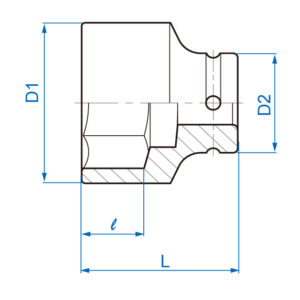 3/4" Đầu tuýp lục giác hệ mét Kingtony 6535M