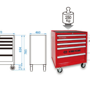 Xe đẩy dụng cụ 5 ngăn Kingtony 87431-5BE