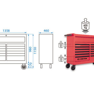 Xe đẩy dụng cụ 13 ngăn Kingtony 87435-13B