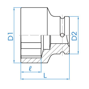 3-1/2" Đầu tuýp lục giác hệ mét Kingtony B535M